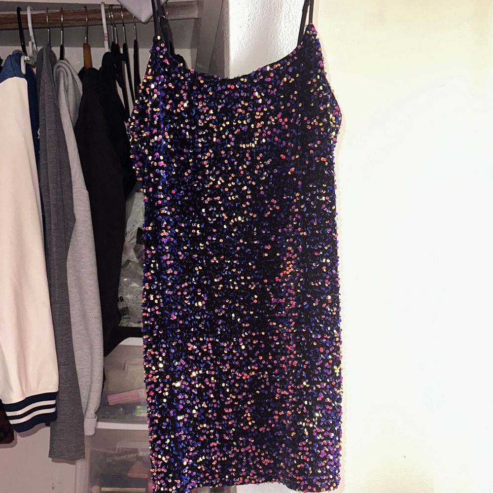 Black Sequin Dress Bp.size L